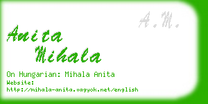 anita mihala business card